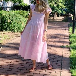 Hill House Ellie Nap Dress - Pink Swiss Dot, M